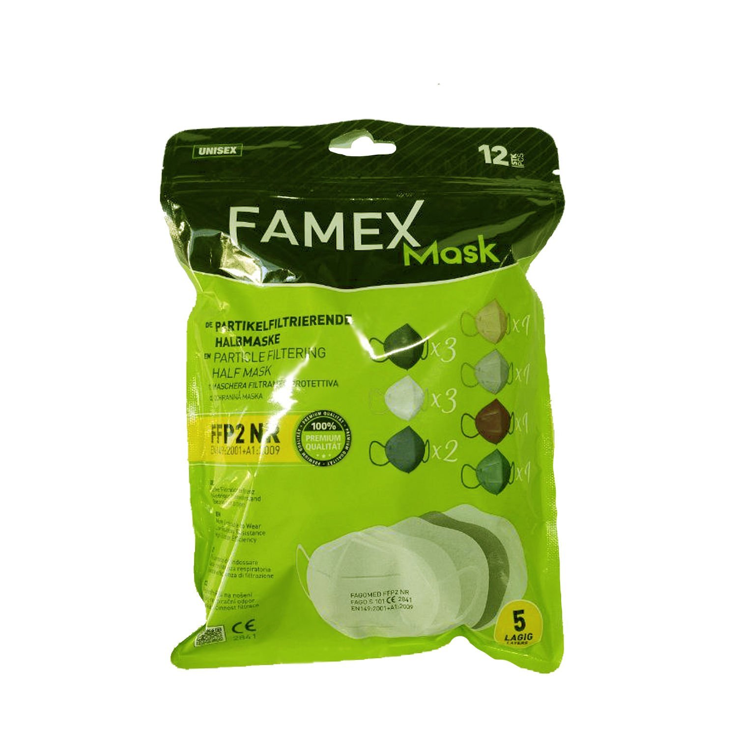 FFP2 NR Partikül Filtreli Maske 12'li Paket