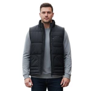 Buriş Polar Astarlı Yelek Siyah Renk 25 Adet [Logo Baskılı]