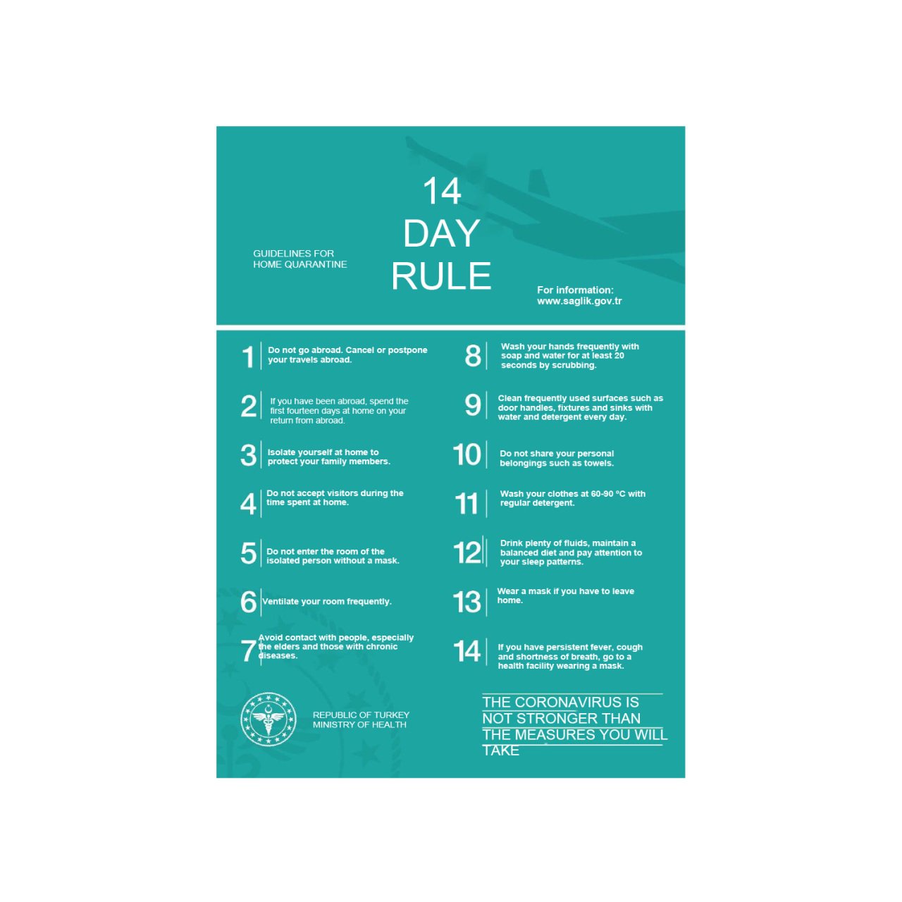 14 Gün Kuralı Levhası (İngilizce)