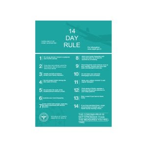 14 Gün Kuralı Levhası (İngilizce)