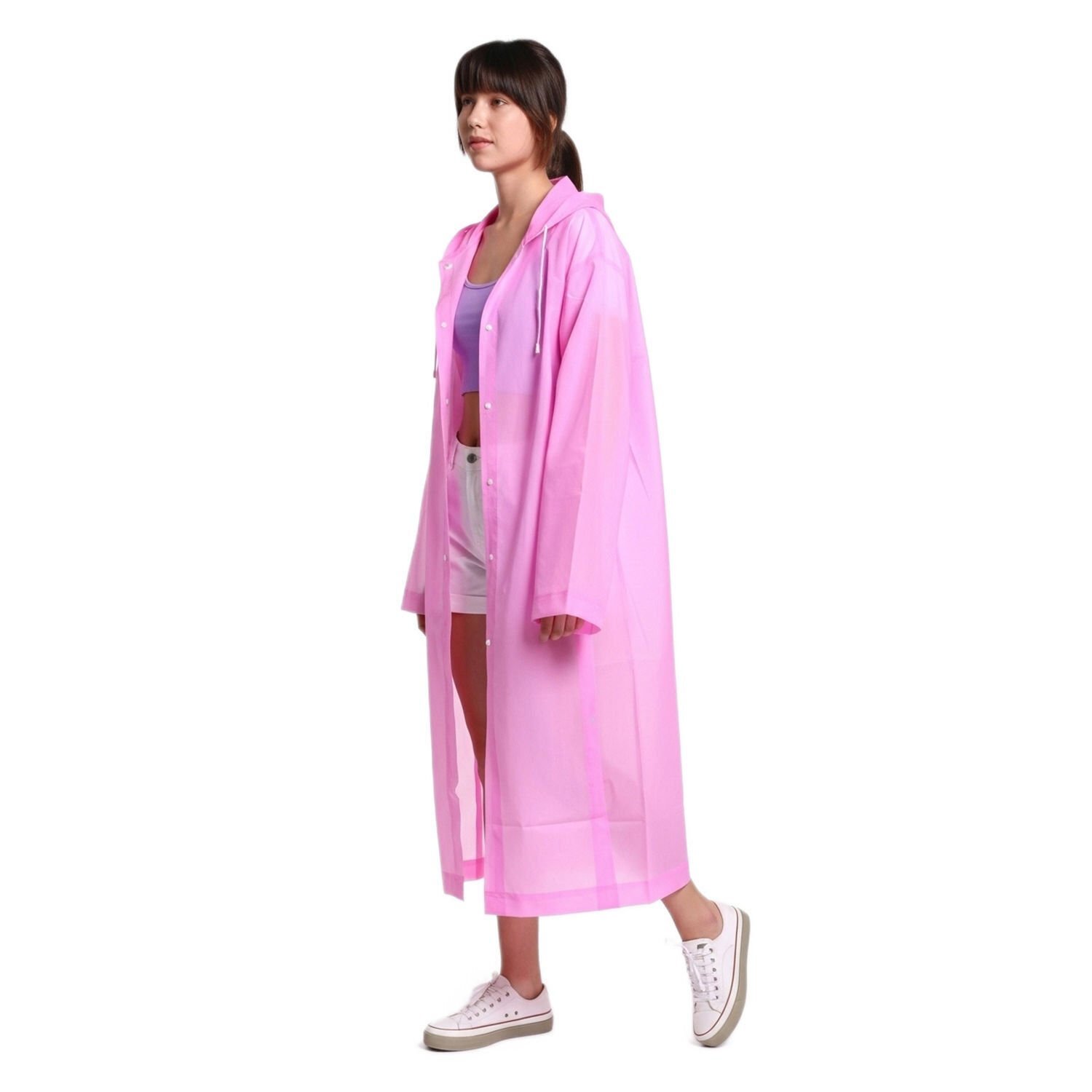 Pembe Kadın Yağmurluğu Mühendis Yağmurluk | Pembe Pardesü Yağmurluk