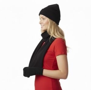 Polar Atkı ve Polar Bere - Yün Örgü Eldiven Set