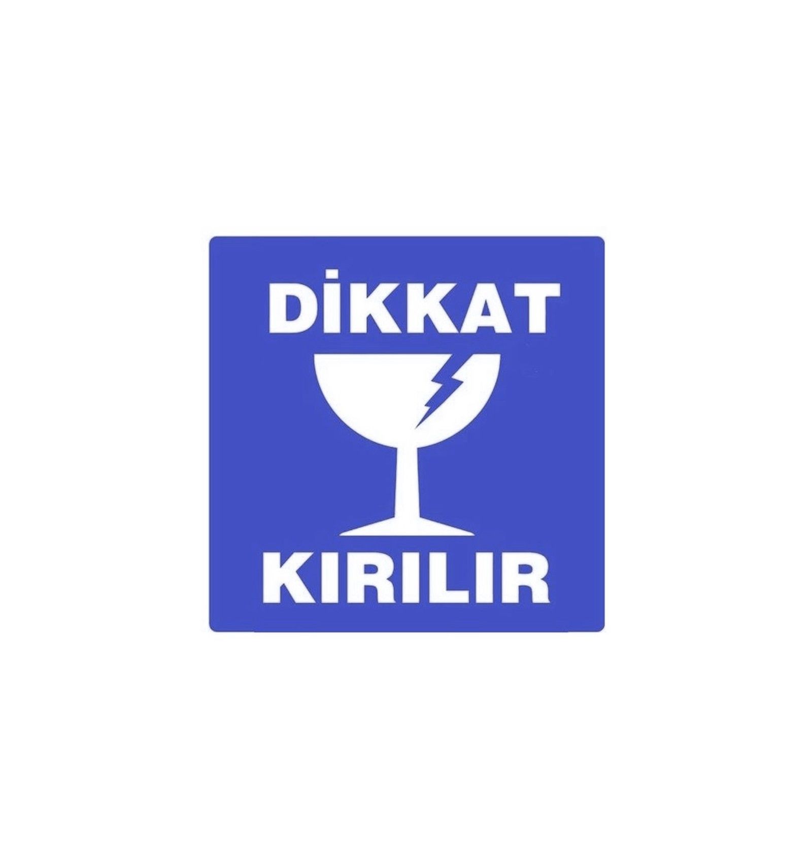Dikkat Kırılır Sticker Etiket 100'lü Paket Mavi