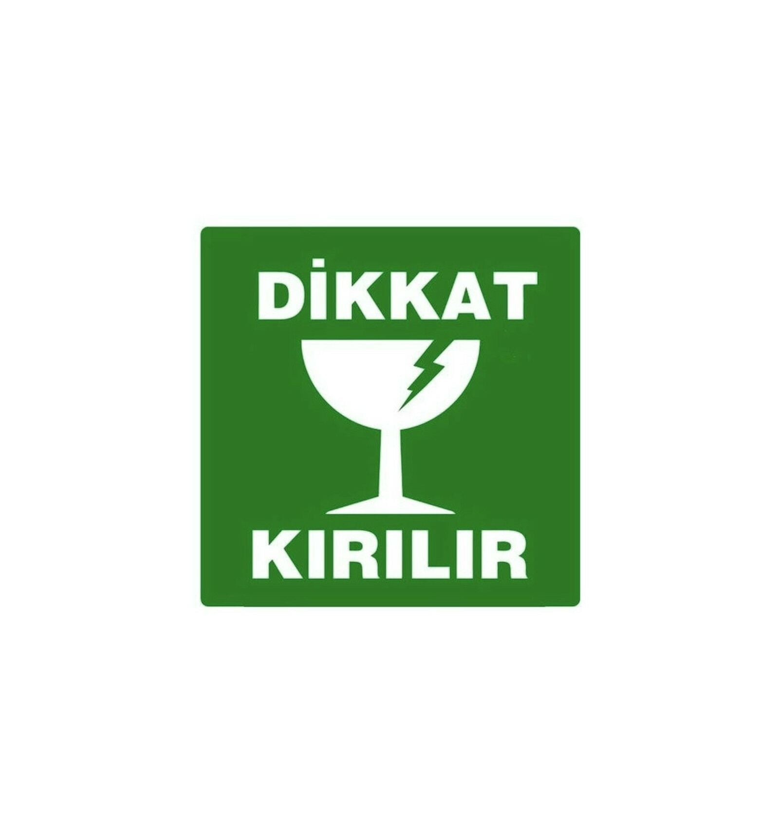 Dikkat Kırılır Sticker Etiket 100'lü Paket Yeşil