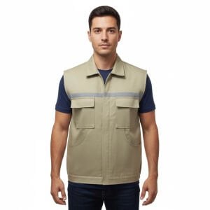 16/12 Gabardin Kumaş Yazlık Kapitonesiz Yelek