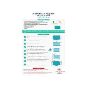 Dikişli Bez Maskesi Yapma Levhası (İngilizce)