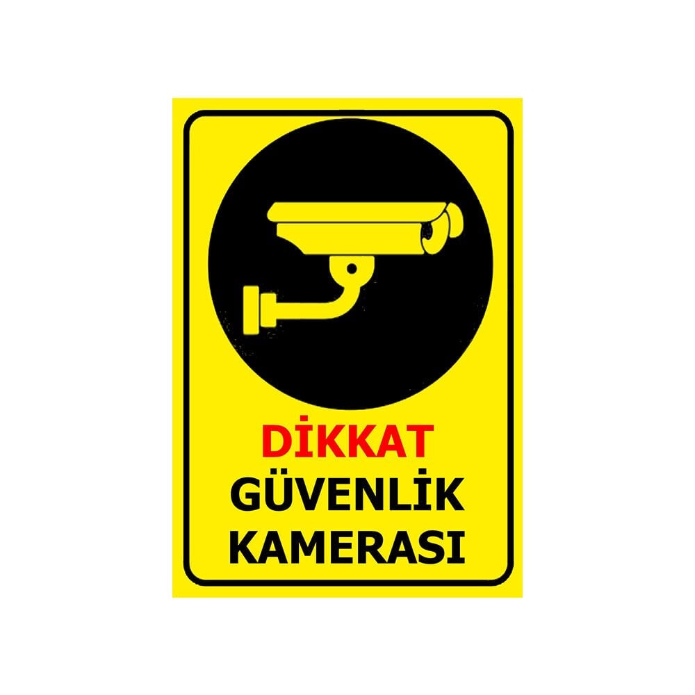 Dikkat Güvenlik Kamerası Levhası 25x35 cm Sticker
