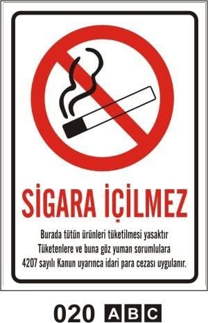 Sigara İçilmez 50x70 cm PVC 0,50 mm