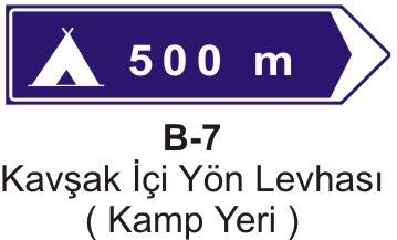 Kavşak İçi Yön Levhası (Kamp Yeri)