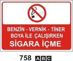 Benzin vernik tiner boya ile çalışırken sigara içme