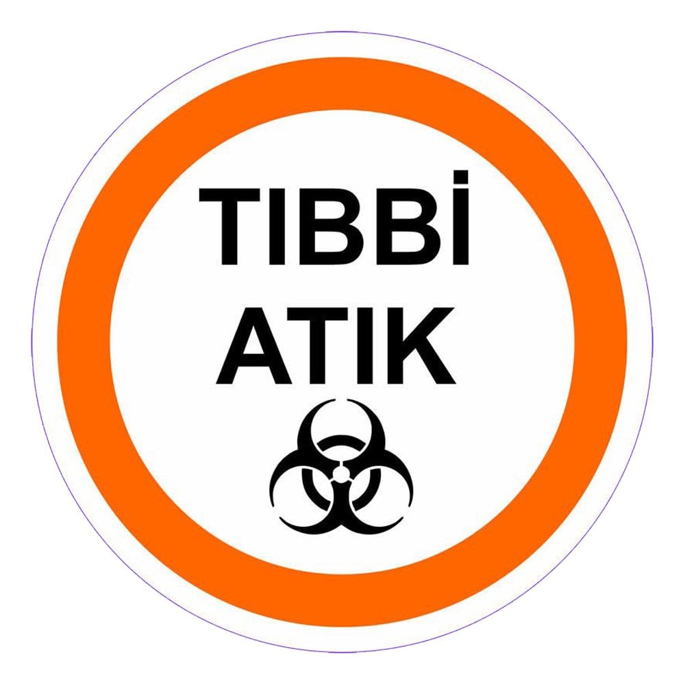 Tıbbi Atık Zemin Sticker 30x30 Laminasyonlu