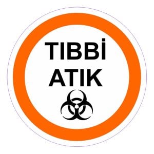 Tıbbi Atık Zemin Sticker 30x30 Laminasyonlu