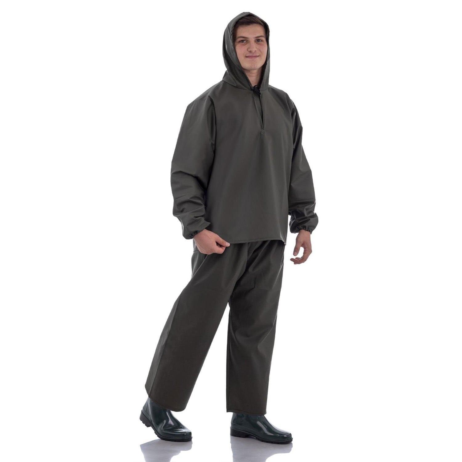 Balıkçı Takım Yağmurluk Haki Renk (Fermuarsız)