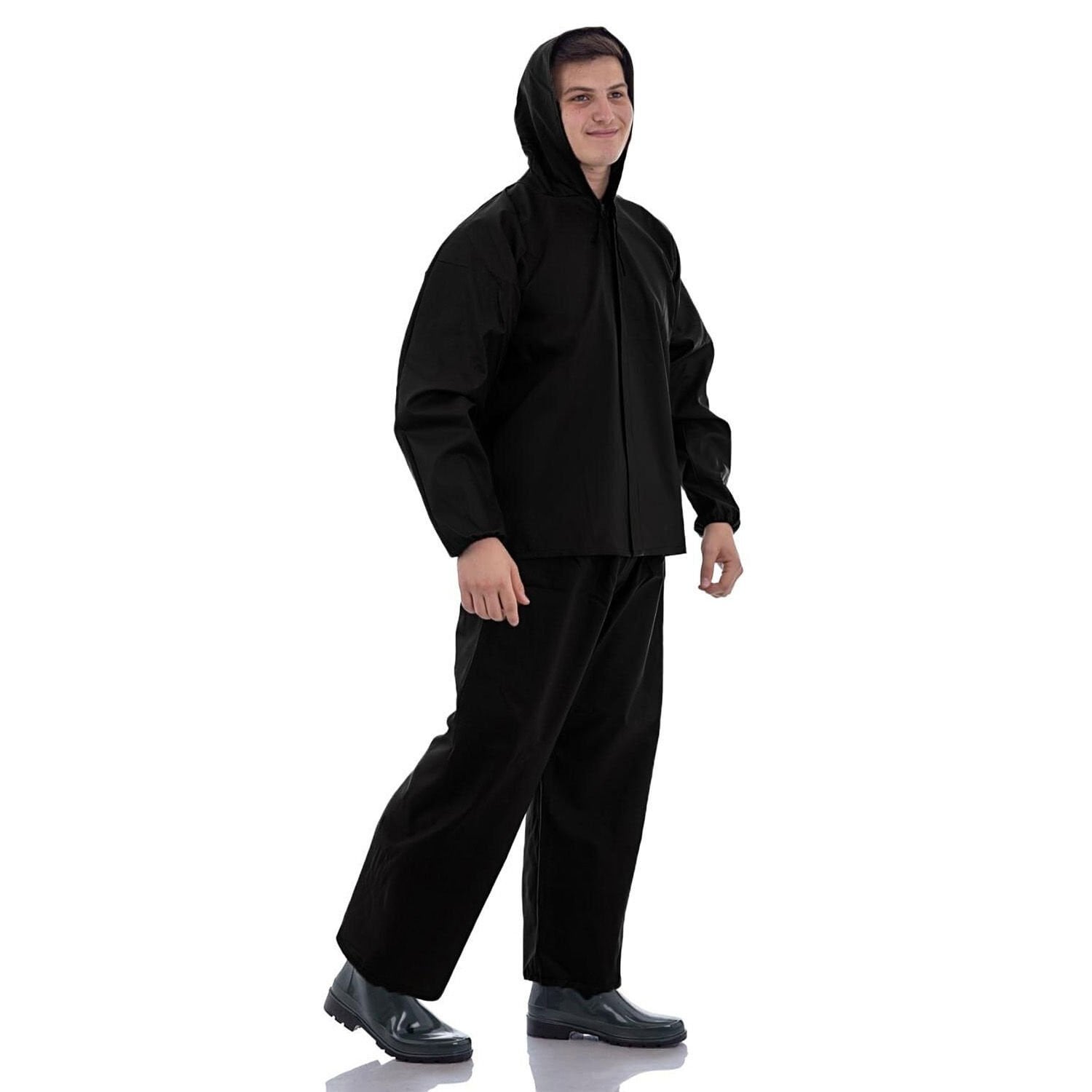 Balıkçı Takım Yağmurluk Siyah Renk (Fermuarlı)