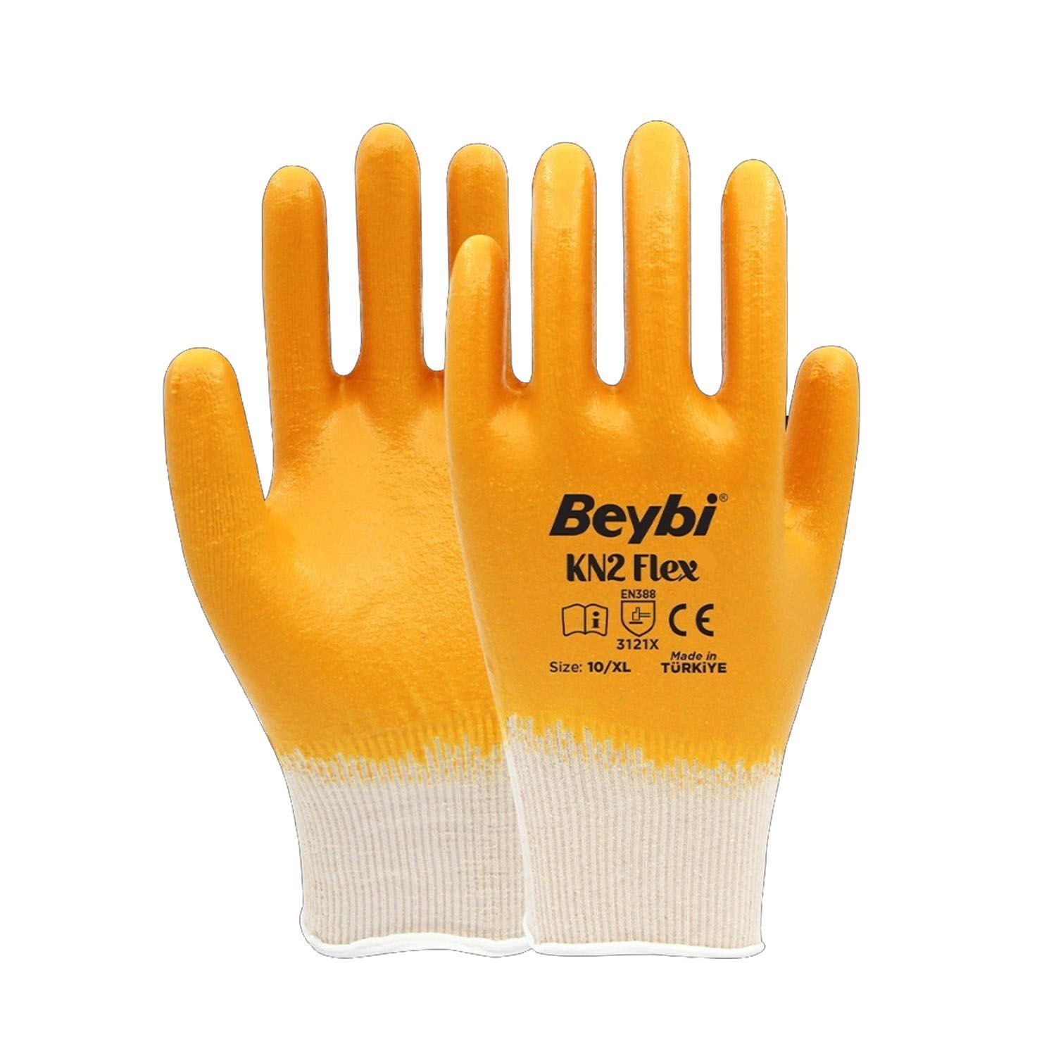 Beybi KN2 Flex Sarı Nitril İş Eldiveni