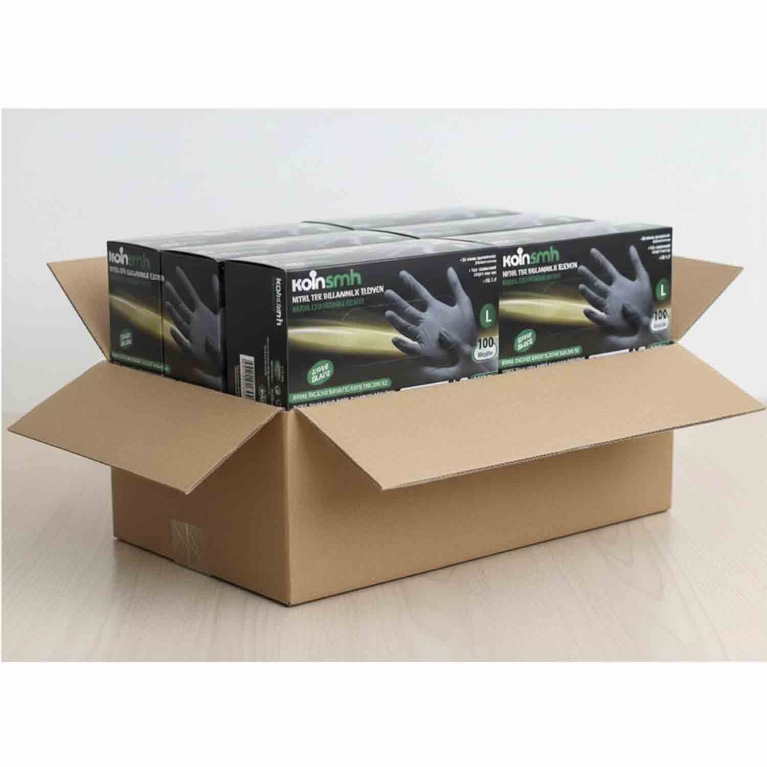 Koinsmh Siyah Nitril Muayene Eldiveni 10'lu Koli