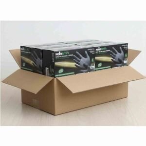 Koinsmh Siyah Nitril Muayene Eldiveni | Pudrasız Tek Kullanımlık Eldiven | 10’lu Koli