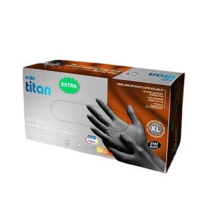 Koin Titan Ekstra Ultra Boy Güçlü Siyah Nitril Eldiven