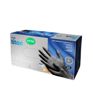 Koin Titan Ekstra Ultra Boy Güçlü Nitril Siyah Eldiven