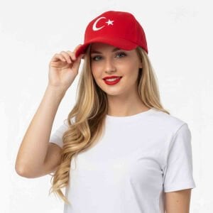 Buriş Türk Bayrağı Logolu Baskılı Şapka (25 Adet)