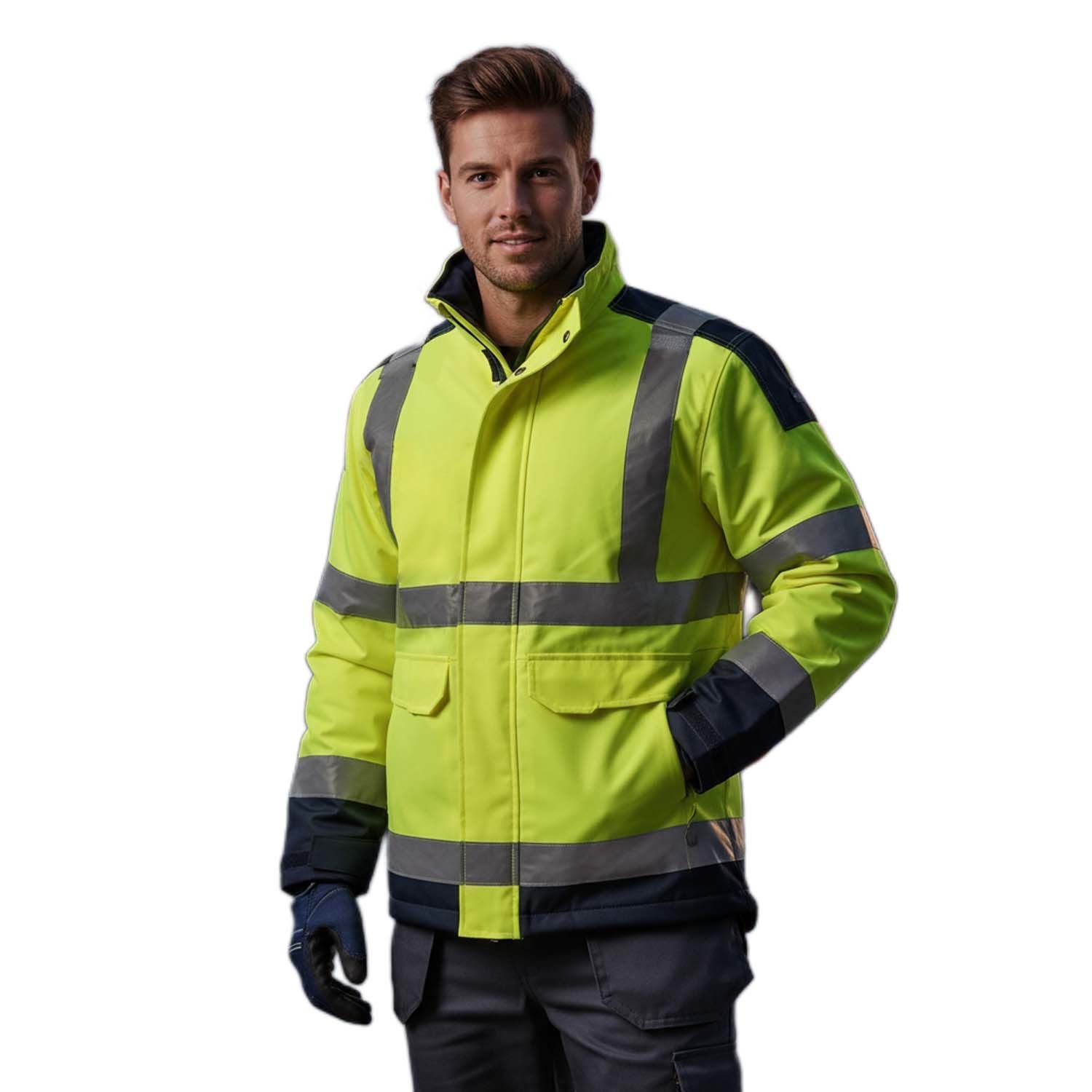 Delta Plus Parka Easyview Kışlık Reflektörlü Parka (Sarı/Lacivert)