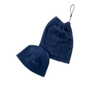 Polar Bere ve Polar Boyunluk Set | İpli Boyunluk Bere Lacivert