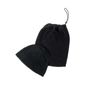 Polar Bere ve Polar Boyunluk Set | İpli Boyunluk Bere Siyah