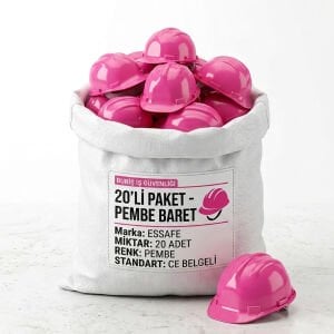 Essafe Kadınlara Özel Pembe Baret 20 Adet | Toptan Pembe Baret