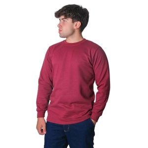 0 Yaka Sweatshirt 2 İplik Bordo Renk