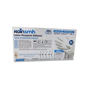 Koinsmh Beyaz Lateks Pudralı Muayene Eldiveni