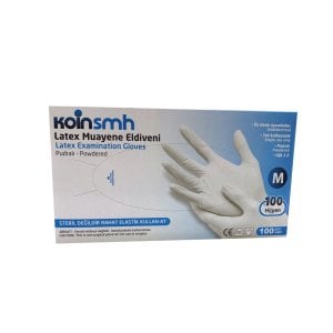 Koinsmh Beyaz Lateks Pudralı Muayene Eldiveni