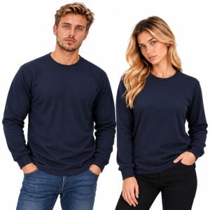 0 Yaka Sweatshirt 2 İplik Lacivert Renk