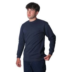 0 Yaka Sweatshirt 2 İplik Lacivert Renk