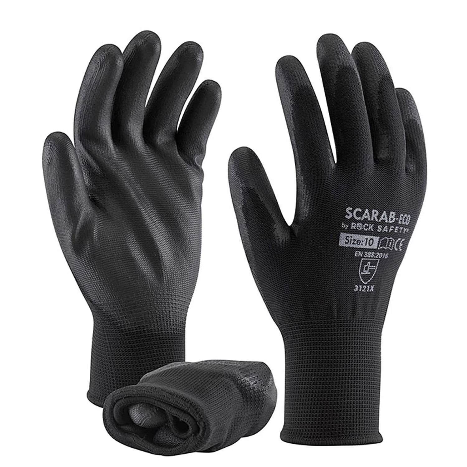 Rock Safety Scarab-Eco Pu Eldiven | Siyah Montaj Eldiveni