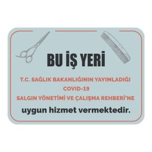 Berber Yönetmeliği Pandemi Uyarı Levhası