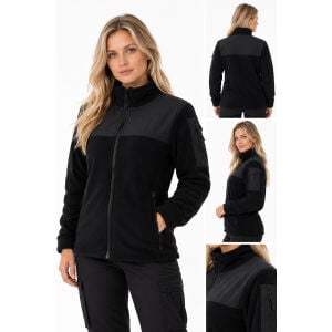 Buriş Kışlık SoftShell Robalı Siyah Polar Mont 330 gr.