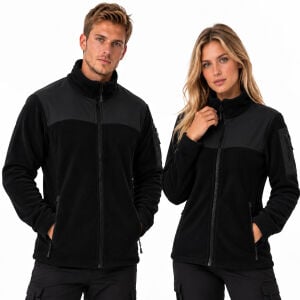 Buriş Kışlık SoftShell Robalı Siyah Polar Mont 330 gr.