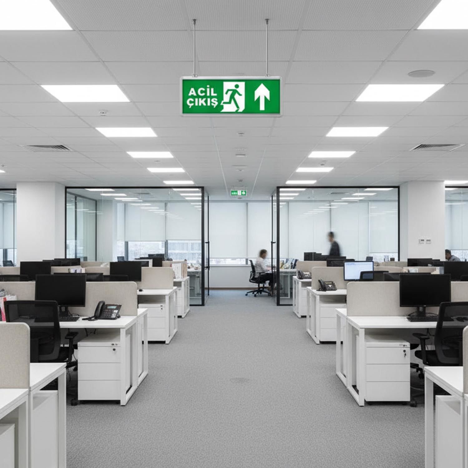 Çıkış Exit Ledli Armatür Aşağı Ok