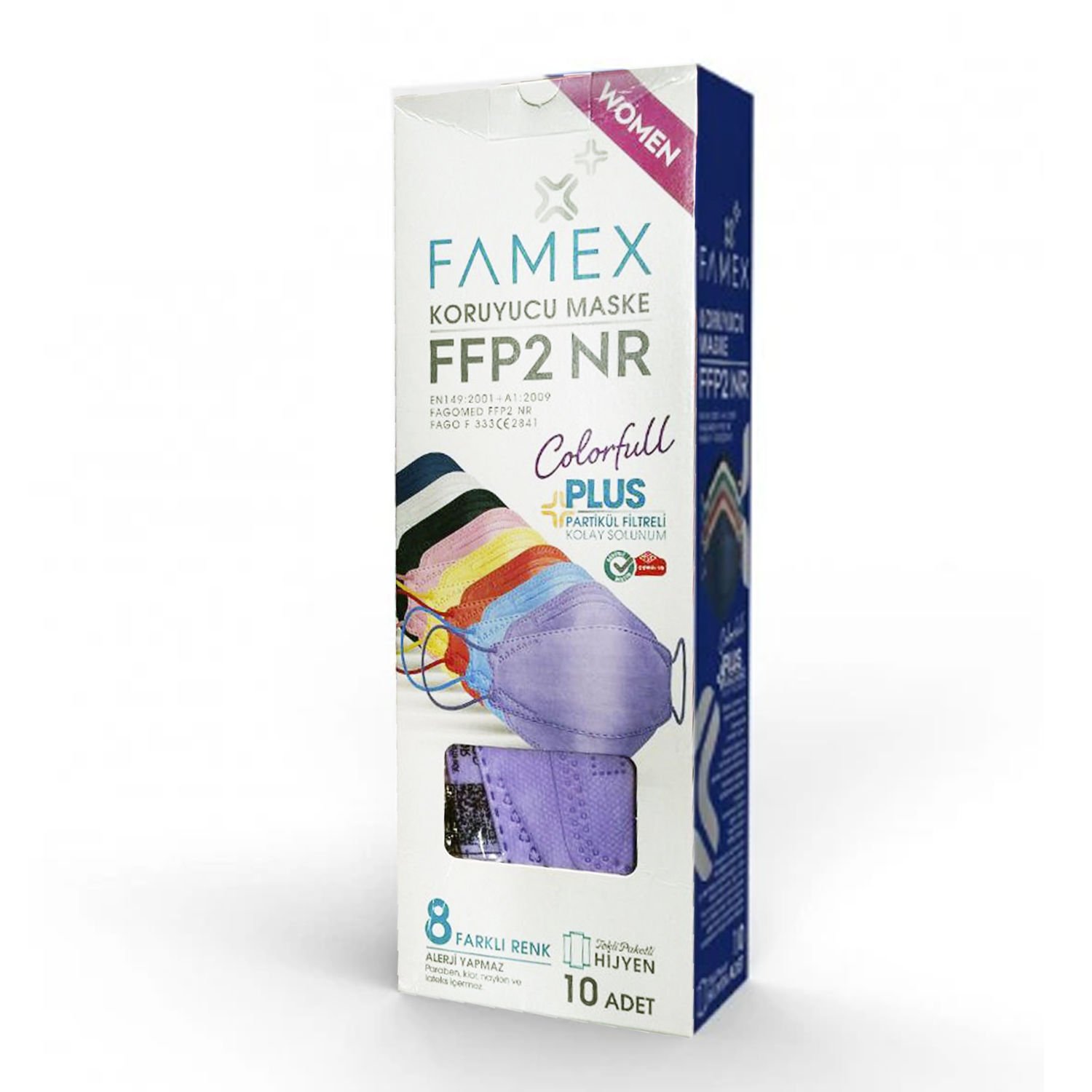 FFP2 NR Ventilsiz Koruyucu Maske Kadın