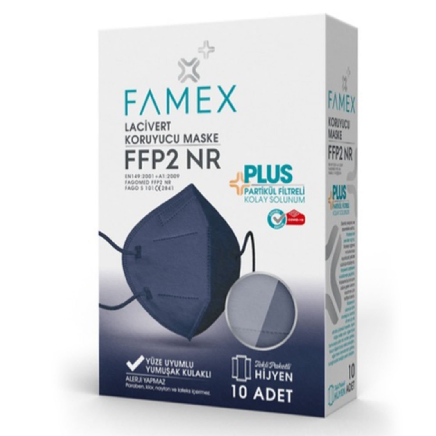 FFP2 N95 Maske Lacivert 10'lu