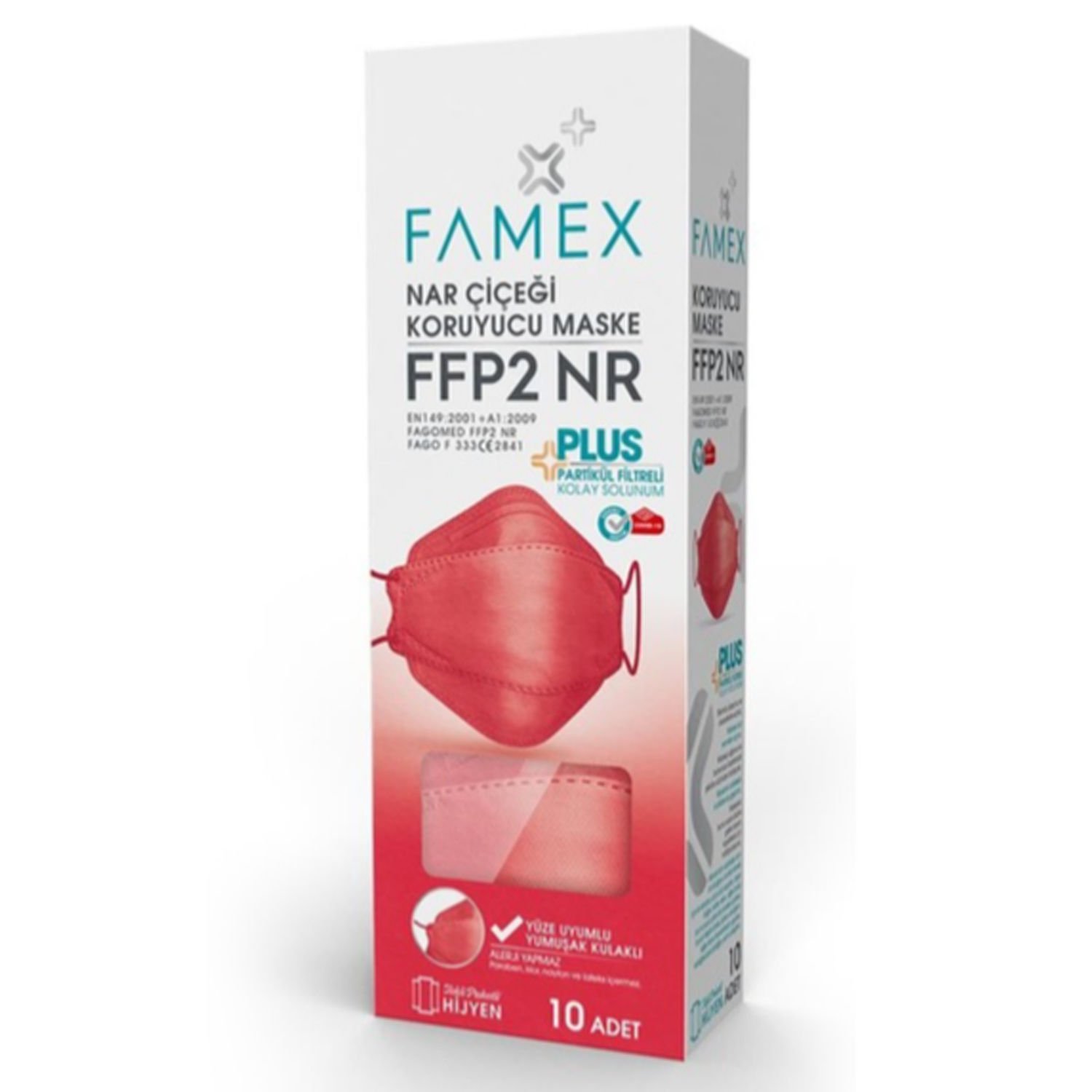 Famex FFP2 N95 Maske 10’lu | Yüksek Koruma Solunum Maskesi