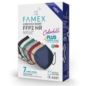 FFP2 N95 Maske Karışık Renk 10'lu